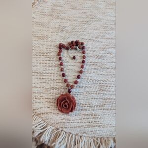 Elegant Rose Pendant Necklace